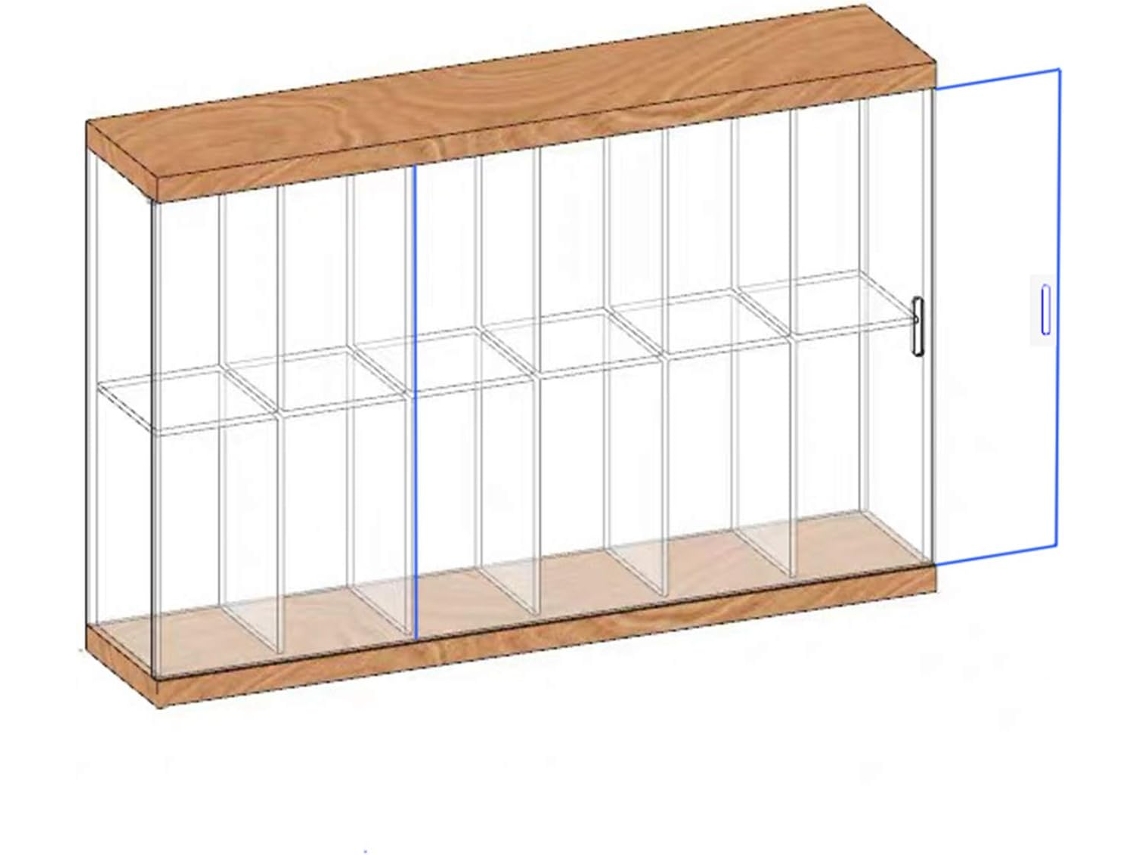 HYMNORA Vitrina Acrílica Transparente con Puerta Corredera, Caja de Exhibición Antipolvo para Mini Figuras Funko Pop, Expositor de Juguetes, 37x7x26 cm