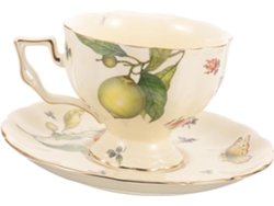 Juego De Tazas De Café Vintage Con Asa, 300 Ml, Cerámica Resistente.