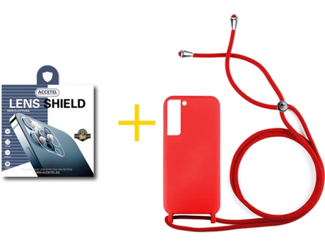 Carcasa + 1 Protector de Cámara para Samsung Galaxy S22 Plus 5G ACCETEL Rojo