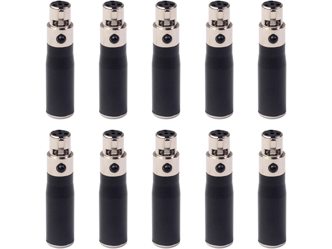 10 Conectores Adaptadores De Audio Xlr Mini De 3 Pines Macho A 4 Pines