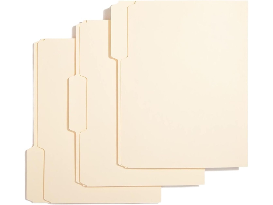 Con 100 carpetas, con pestañas cortadas a 1/3, base lisa para escribir, ideal para organizar. Gokoco