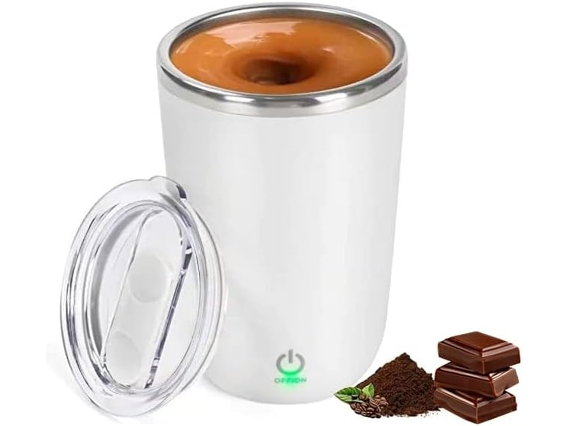 Taza de café automática de acero inoxidable, taza eléctrica con función de mezcla, para café, leche o chocolate caliente, blanca* ZYBLSSBB