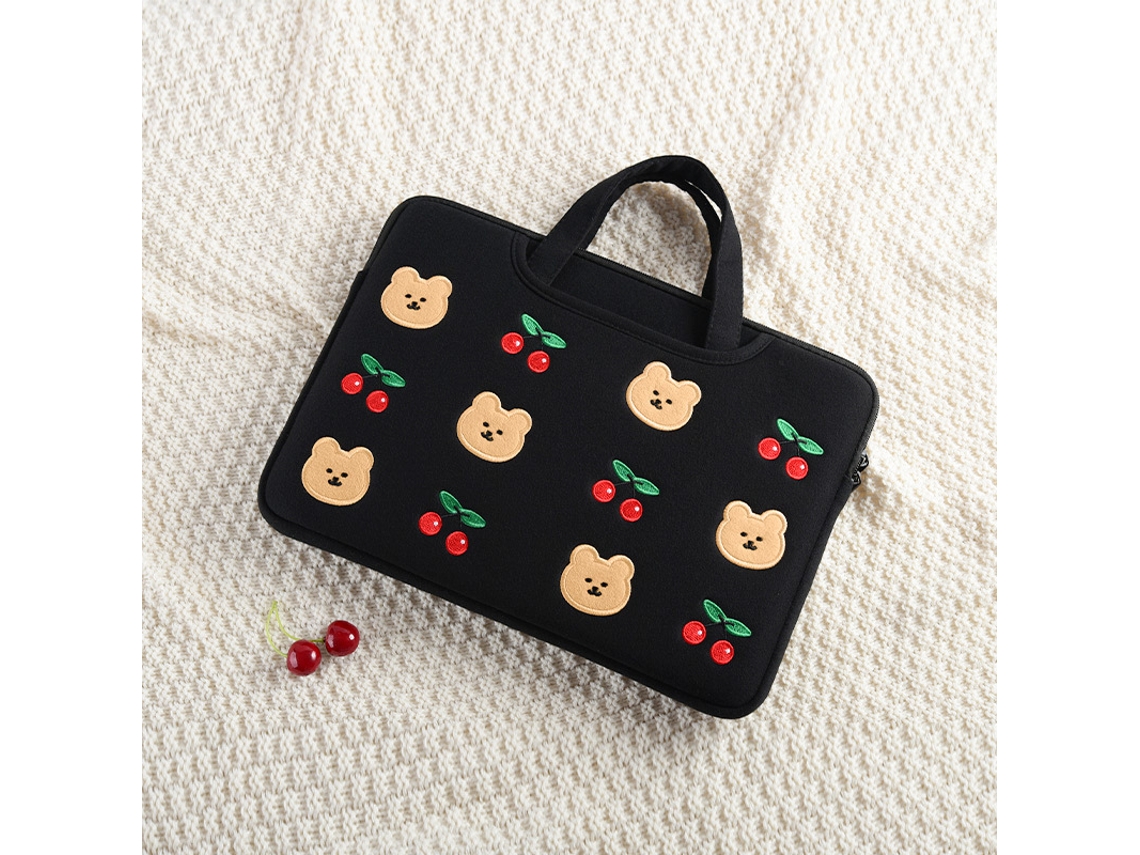 Bolsa para portátil, bonita bolsa para portátil, bolsa con forma de osito de cerezo de 15,6 y 16 pulgadas Yunzii