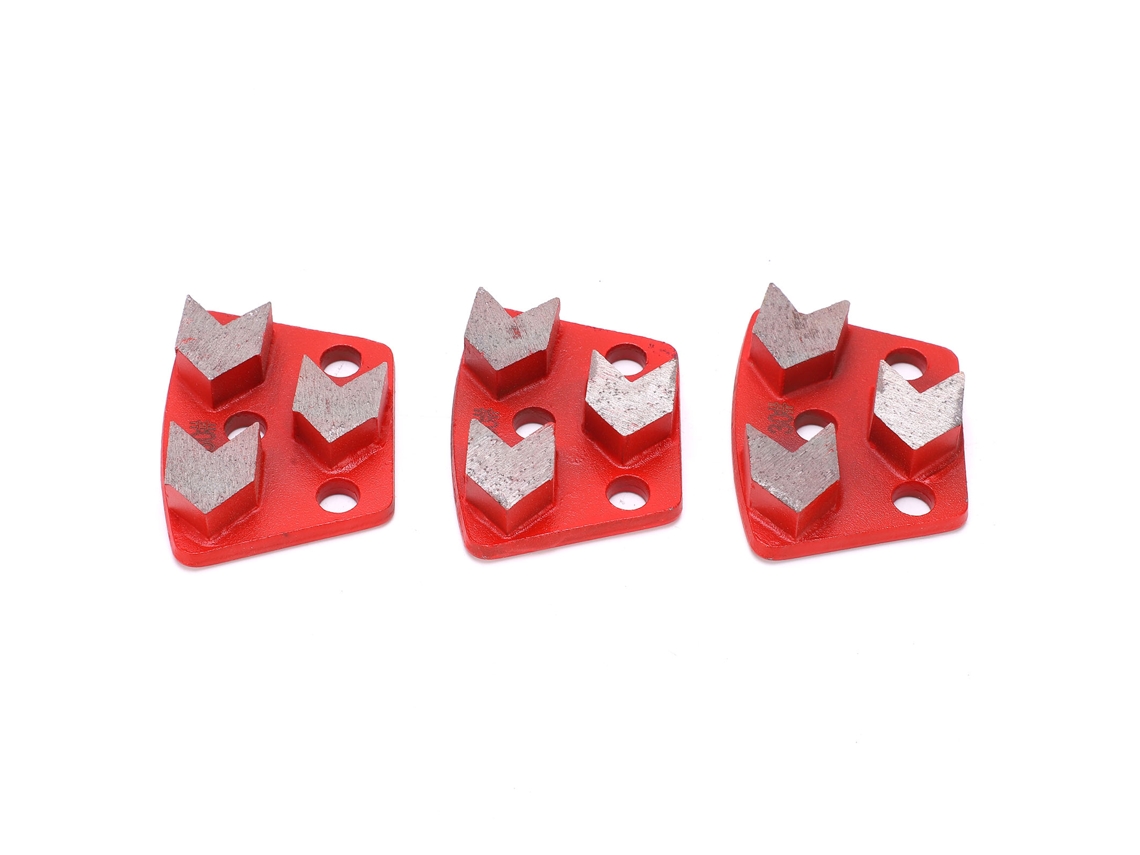 3 Almohadillas De Lijado De Diamante Trapezoidales Para Corte Agresivo De Hormigón, 3 Dientes, Grano 30