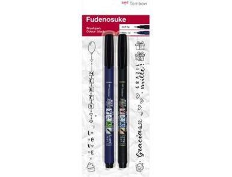 Marcadores TOMBOW Fudenosuke WS-BHS-2P (Punta Doble - Negro)