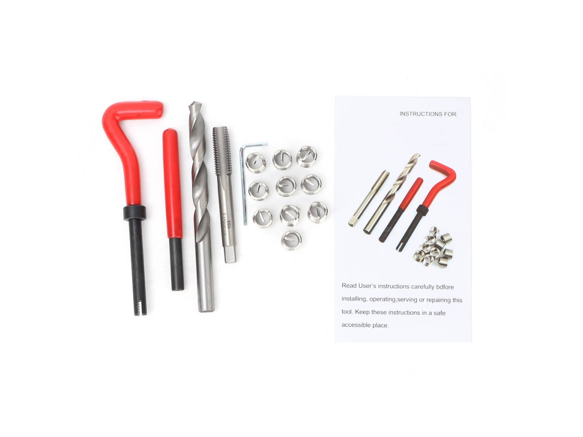 Kit De Reparación De Roscas Con Tornillos En Espiral M10*1,5 Mm, Taladro Y Llave Hexagonal.