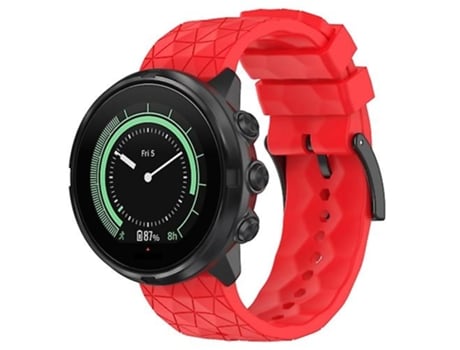 Correa De Reloj Inteligente Para Suunto 9, 24Mm, Patrón De Fútbol, Silicona, Color Sólido, Correa De Reloj Roja VENISYMLIS