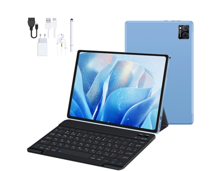 Tablet VANWIN T60 Teclado Bluetooth Funda de Piel Auriculares Stylus (10.36'' -128GB -6GB RAM - Wi-Fi-GPS-4G - azul)