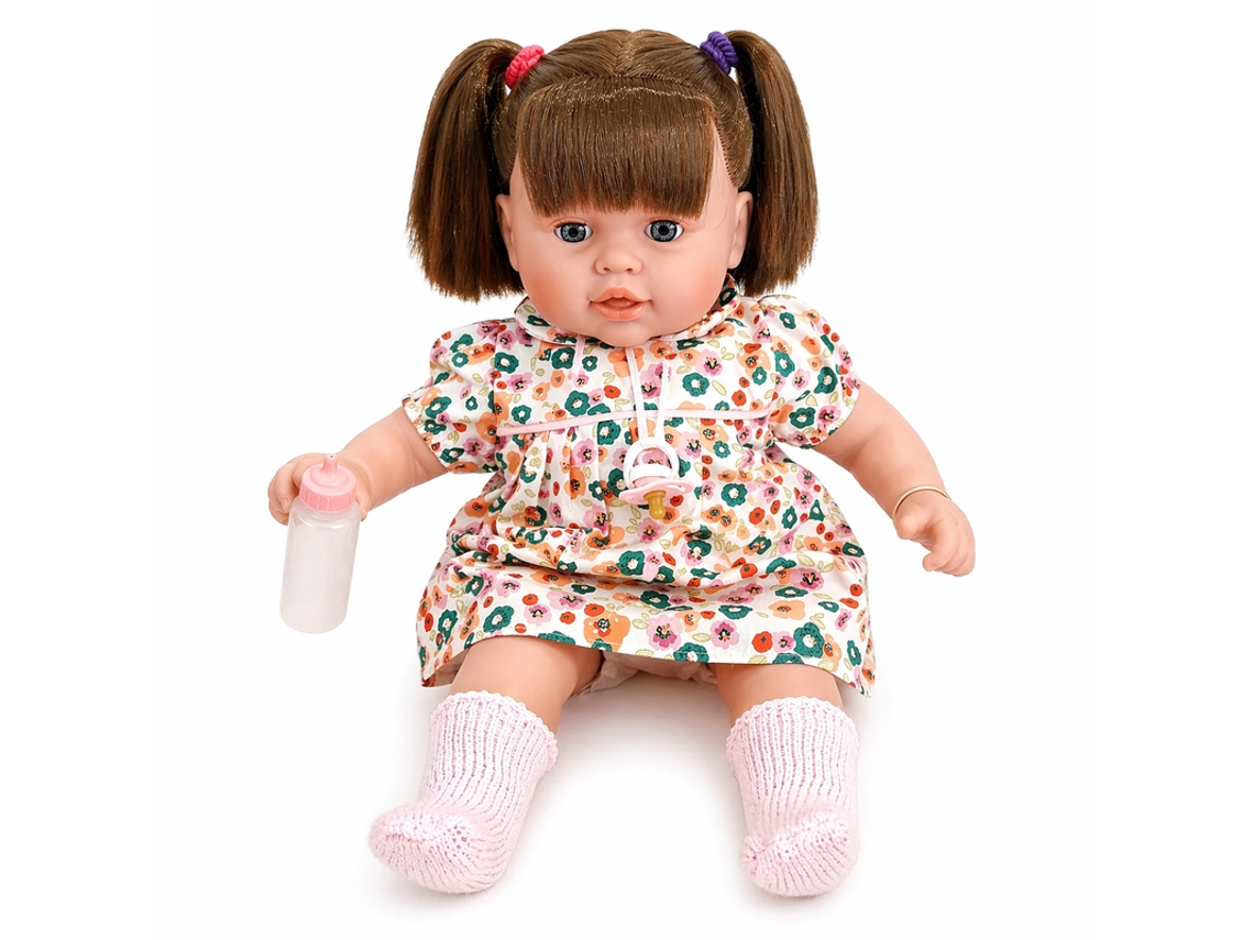 Boneca Bebé Com Sons - Vestido Flores Manolo Dolls 51137 Multicores