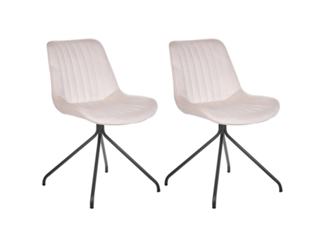 Conjunto de 2 sillas de terciopelo beige BELIANI Navasota