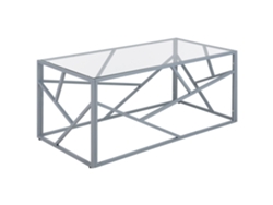 Mesa auxiliar BELIANI Orland de Vidrio Plateado 50x100x45