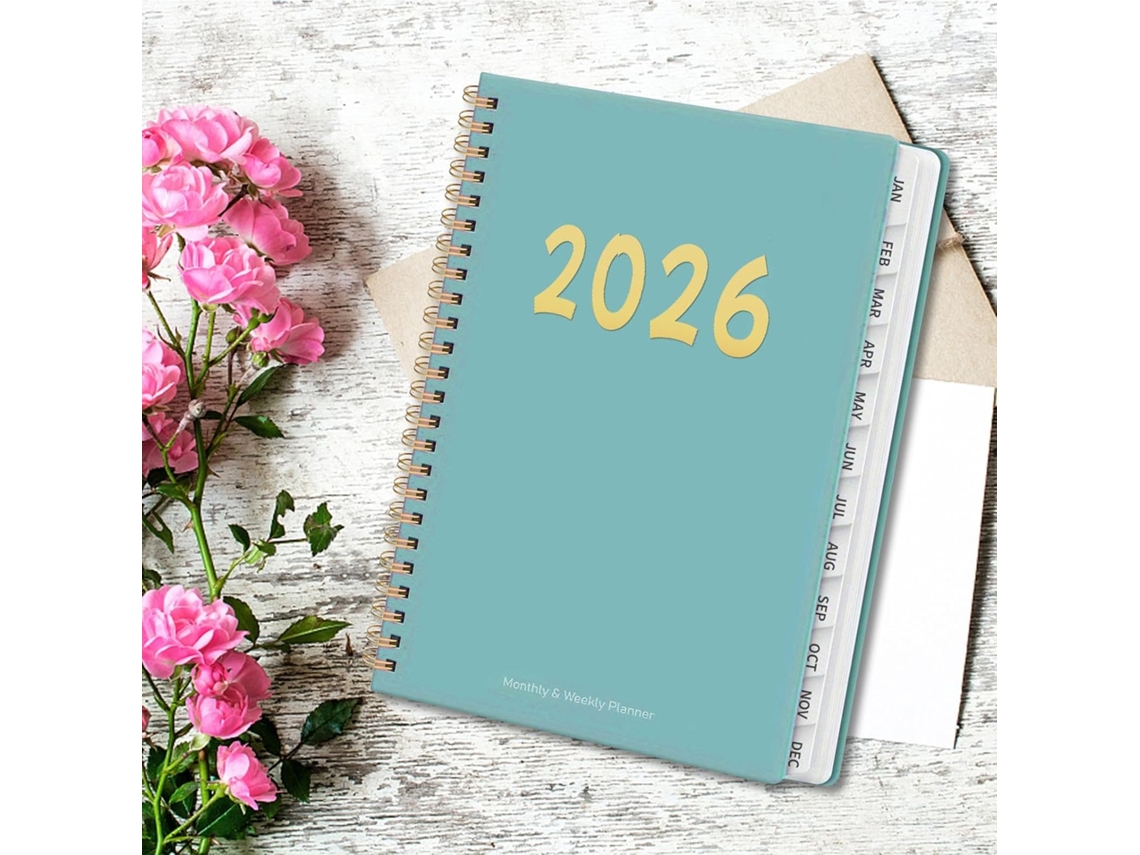 Agenda 2026 - Cuaderno Anual De 12 Páginas Con Encuadernación En A Planificador Semanal Y Mensual 2026 Para