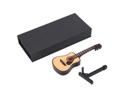 Guitarra miniatura decorativa de madera de 16 cm