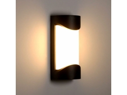 KOFIHETY Luz de Pared Exterior LED 12W Impermeable IP65 en Aluminio Decorativa Iluminación 3000K Luz Cálida Salón Dormitorio Patio Negro