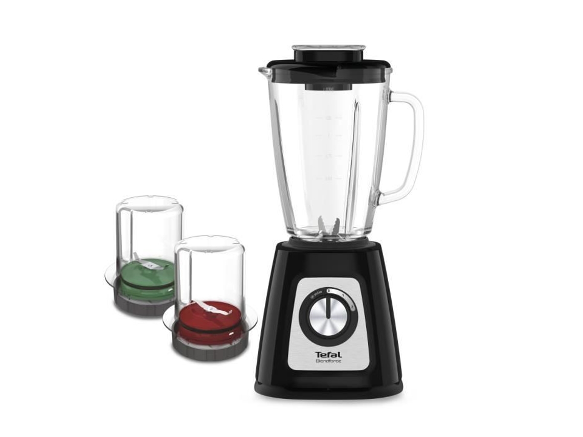 Blendforce Ii Bl4388, 1,25 L, 1,75 L, Escalón, Giratorio, Batidora De Mesa, Negro, Acero Cepillado Tefal