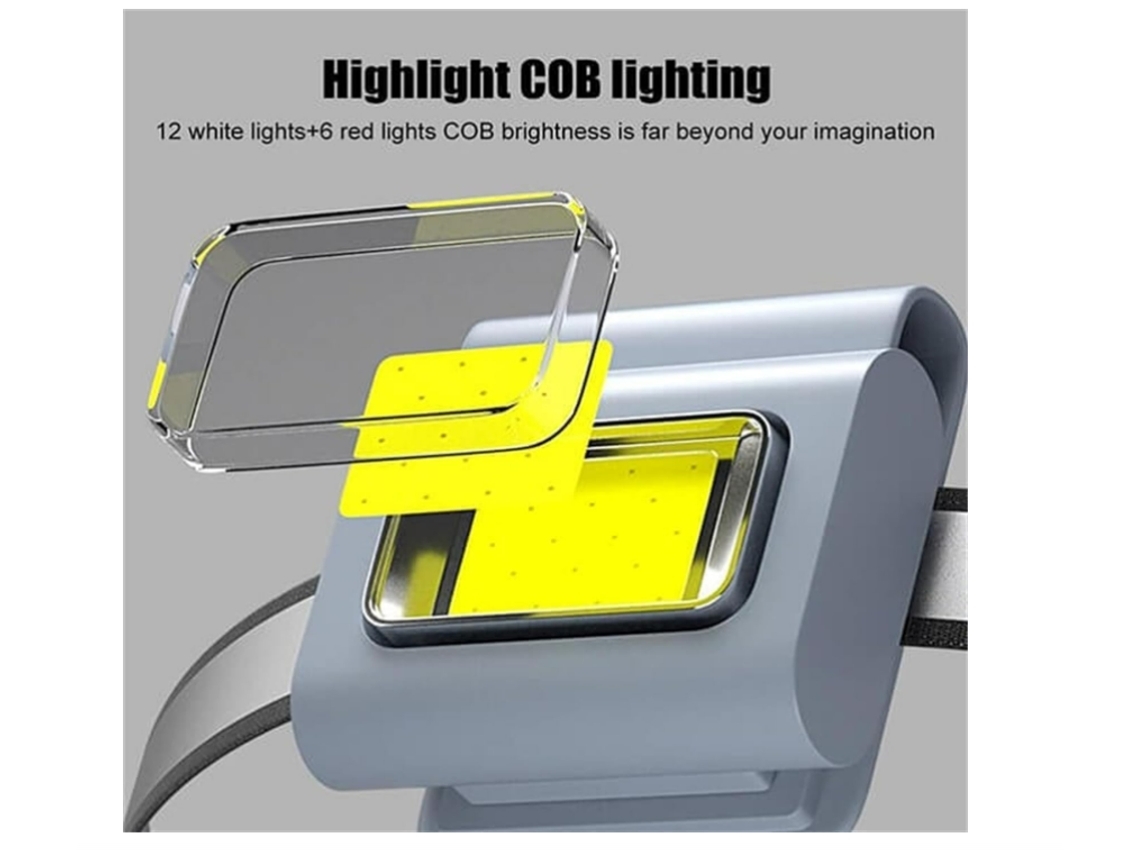 Luz de trabajo magnética Cob Luz LED recargable portátil impermeable con 6 modos de luz Luz LED portátil gris ultrabrillante YEMAESRE