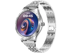 Reloj inteligente Yunzii Silver con pantalla AMOLED HD, llamadas Bluetooth, monitorización de frecuencia cardíaca y salud, y modos deportivos.