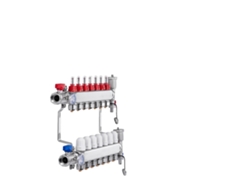 Colector de tuberías PEX, construcción duradera, distribución eficiente del calor, 7 ramificaciones.