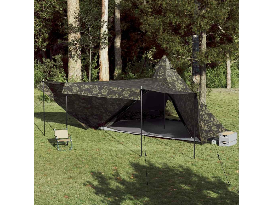 Tienda tipi familiar para 8 personas, impermeable, camuflaje.