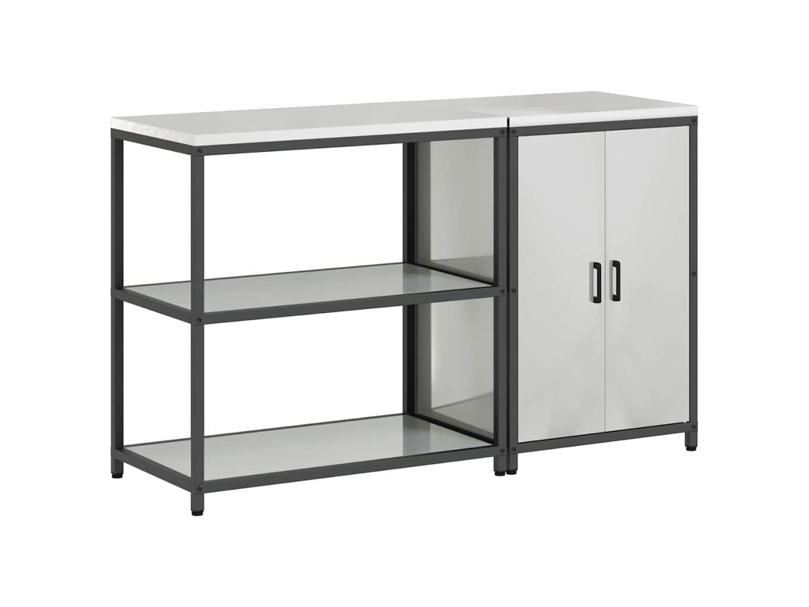 Juego de almacenamiento de cocina de 2 piezas en plata con puerta EXCLUSIVO DE MAISON