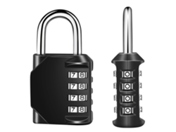Paquete De Candado De Combinación De Grillete Negro, Candado Impermeable De 4 Dígitos Para Exteriores Para Casillero De Gimnasio Escolar ZMDECQNA