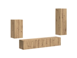 Conjunto de mueble para TV de 4 piezas, roble artesanal, EXCLUSIVO DE LA CASA