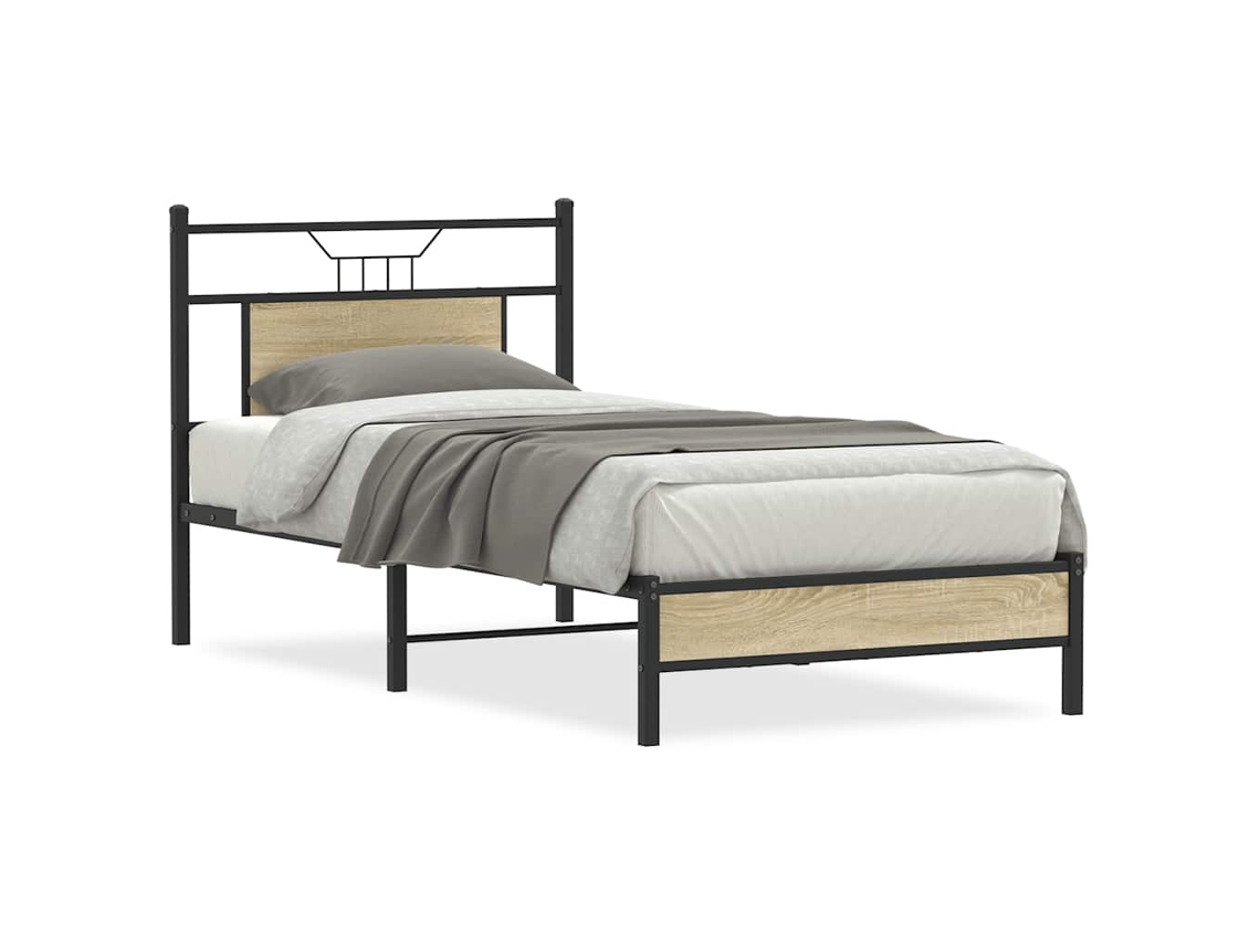 Maison Exclusive - Estructura De Cama Sin Colchón Madera Roble Sonoma 80x200 Cm