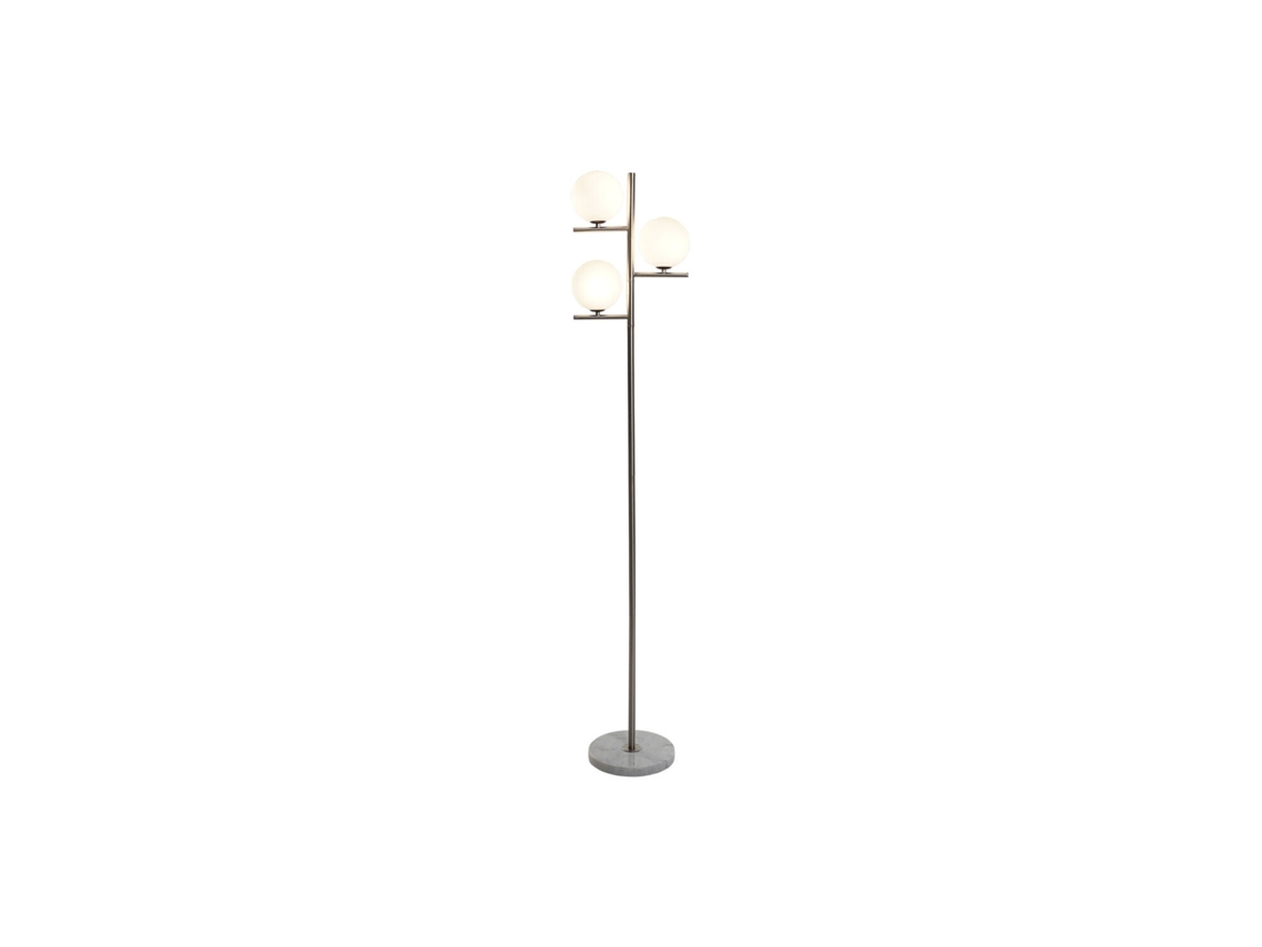 Lampara Pie Marmol Cristal Bola 27x23x143cm