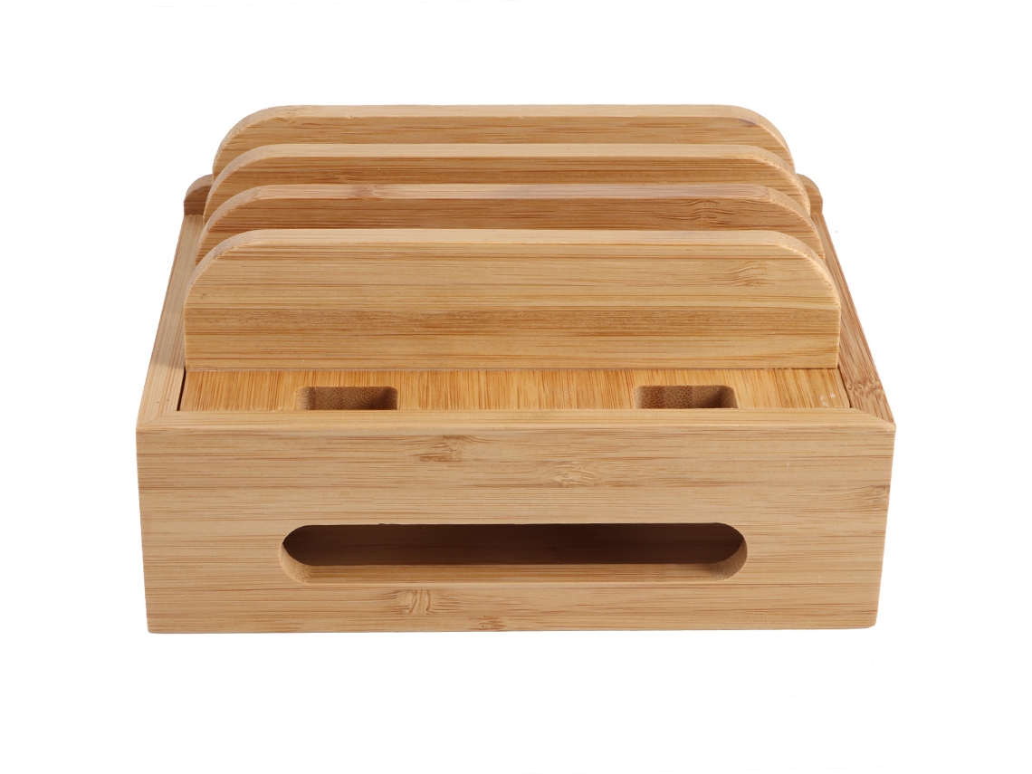 VVJIJILLY Rack Para Celular, Escritório, Organizador De Carregamento, Bambu.