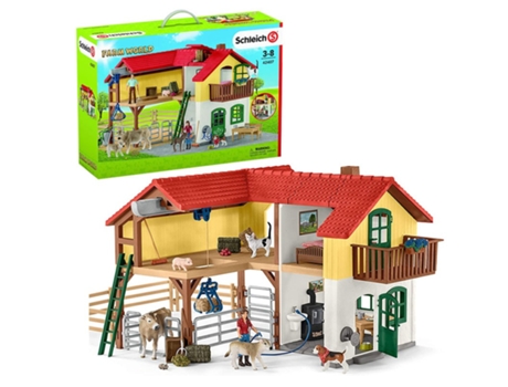 Granja Con Establo Y Animales