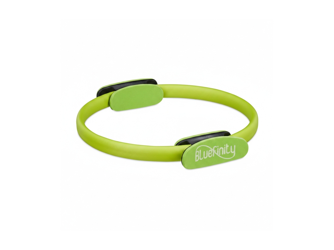 Bluefinity Aro Pilates Con Ejercicios, Agarraderas, Acolchado, Anillo Resistencia, Yoga, Fibra Vidrio, Ø 37cm, Verde