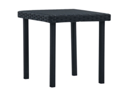 Mesa de centro de jardín de mimbre PE negra, 40 x 40 x 40 cm, DKD HOME DECOR