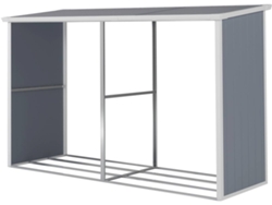 Refugio para Leña HABITAT ET JARDIN Alexandre (Gris - Resina y Acero - 302x112x190 cm)