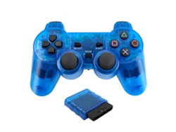 Mando Inalámbrico Ps2 2.4g Doble Vibración Con Receptor Azul Cuich