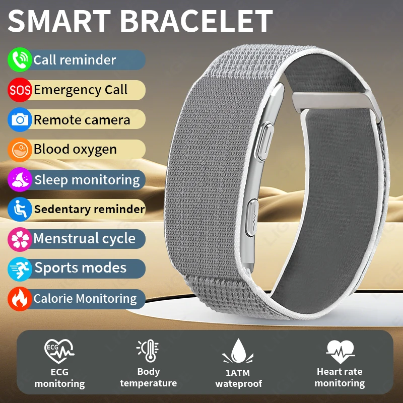 Reloj Inteligente (gris) Sin Pantalla, Para Deportes, Actividades Al Aire Libre, Monitor De Frecuencia Cardíaca, Resistente Al Agua.