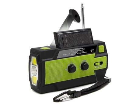 Radio Manivela Portátil Solar Recargable Con Batería Recargable Incorporada Am/Fm 4000Mah