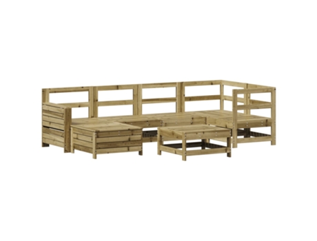 Conjunto 7 de sofás de jardín VIDAXL madera de pino impregnada