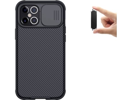 Carcasa y Soporte Iphone 12 Camshield Nillkin (Negro)