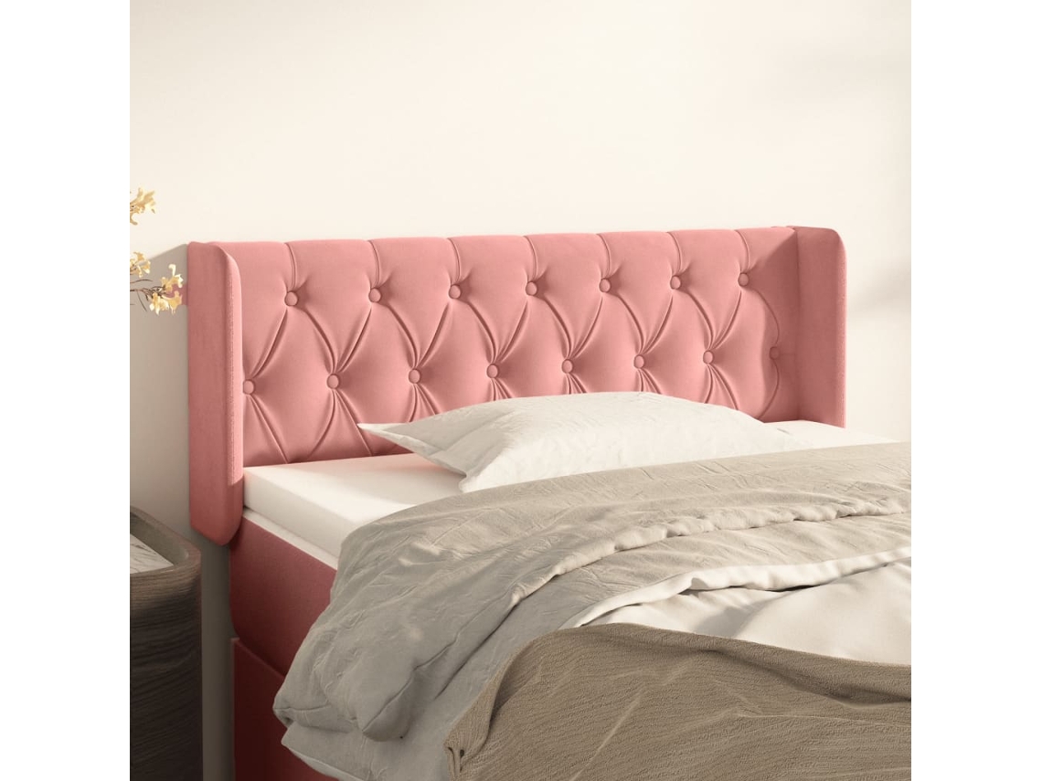 Cabecero De Terciopelo Rosa 103x16x78/88 Cm
