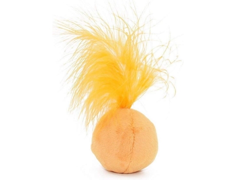 Juguete para gatos Catnip Pelota de peluche con pluma Pelota de plumas Juguete para gatos Naranja