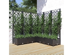 Maceta/Jardinera de Jardín con Enrejado 120X120X121,5 Cm PP Negro