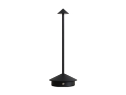 Lámpara Negra 29cm Recargable Usb C  Estación Carga Inalámbrica Y Regulador