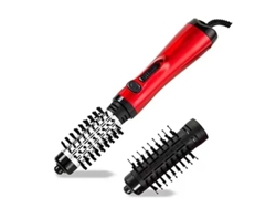 Cepillo Alisador Eléctrico Giratorio Mdug 3 En 1, Rizador, Secador De Pelo Y Cepillo De Aire Caliente Y Frío (rojo)