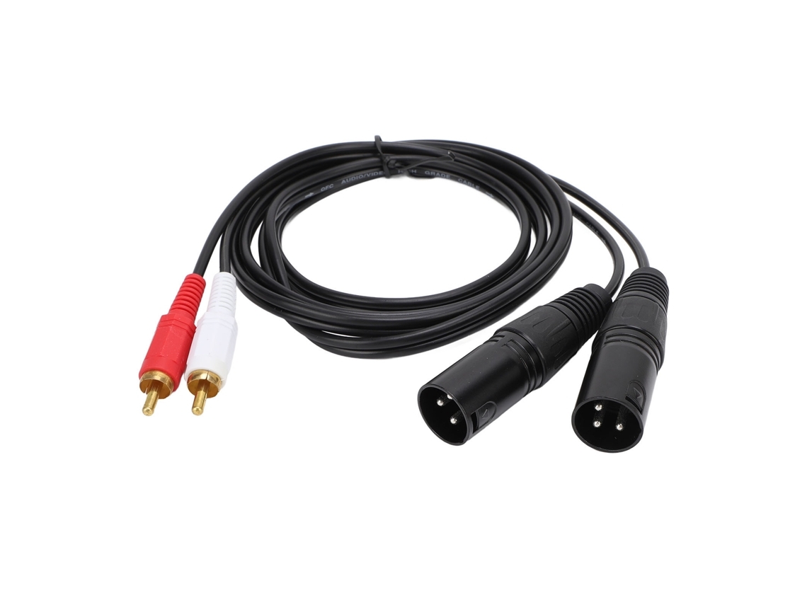 Cabo adaptador Audible com rosca macho para XLR duplo para receptor AV, amplificador, mesa de mixagem e microfone, 1,5 m, portátil.