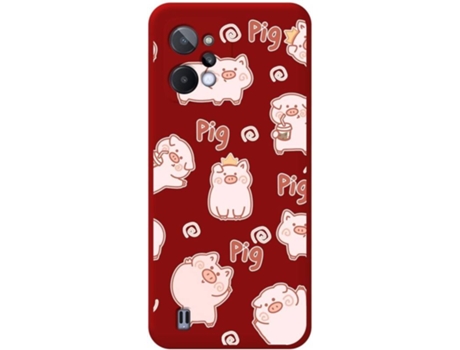 Carcasa para Realme C31 TUMUNDOSMARTPHONE Silicona Líquida Dibujos Rojo