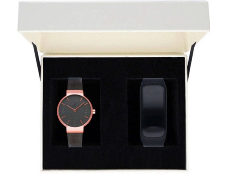 Conjunto Reloj + Reloj de Actividad RADIANT Mujer (Acero Inoxidable - Negro)
