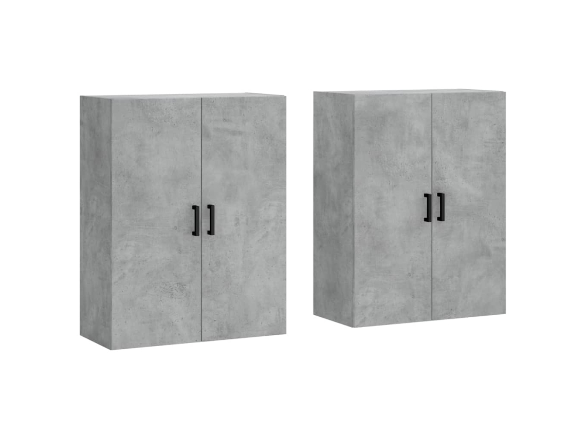 Juego de 2 armarios de pared, gris cemento, 69,5 x 34 x 90 cm, MAISON EXCLUSIVE