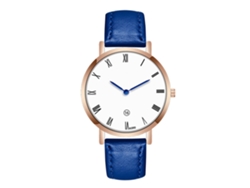 Reloj De Pulsera Analógico De Cuarzo Con Correa De Piel Sintética, Estilo Moderno Zafiro.