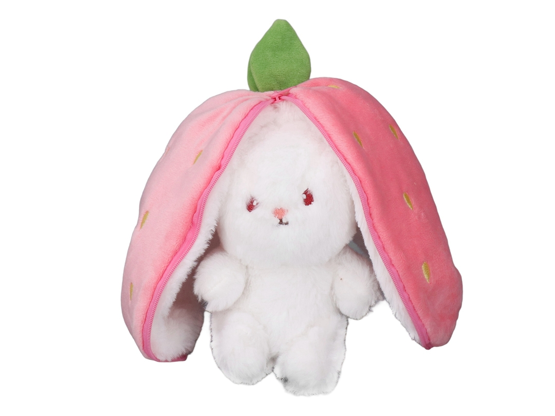 Lindo Peluche Reversible De Conejo De Dibujos Animados, Almohada Decorativa De 25 Cm (9,8 Pulgadas)