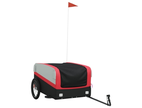 Remolque para bicicleta hierro VIDAXL negro y rojo (45 kg)